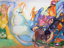 Load image into Gallery viewer, After the Plague Party in Technicolour painting by Rachael Grad