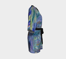 Load image into Gallery viewer, Kimono Robe - Blue Abstract Art-Kimono Robe-Canadian Artist Rachael Grad