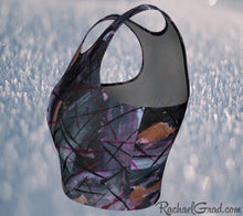 Load image into Gallery viewer, Black Athletic Crop for Women by Artist Rachael Grad side view