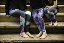 Load image into Gallery viewer, Black Leggings Tights Mom and Me Matching Set Max and Alex 3 on stairs by Artist Rachael Grad