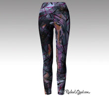 Load image into Gallery viewer, Black Leggings | Yoga Leggings Women | Abstract Art Printed Leggings | Yoga Tights by Toronto Artist Rachael Grad