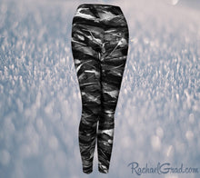 Load image into Gallery viewer, Women's Yoga Leggings - Black, White-Yoga Leggings-Canadian Artist Rachael Grad