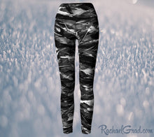 Load image into Gallery viewer, Women's Yoga Leggings - Black, White-Yoga Leggings-Canadian Artist Rachael Grad