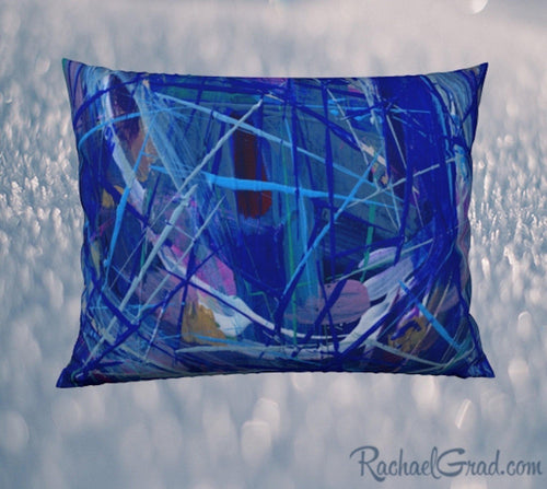 Pillowcase 26 x 20 Blue Abstract Art by Toronto Artist Rachael Grad front