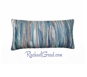 Pillowcase Blue Grey Stripes Pillows by Toronto Artist Rachael Grad back