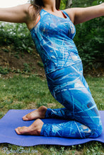 Load image into Gallery viewer, Fitted Tank Top with Blue Abstract Artwork by Toronto Artist Rachael Grad