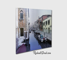 Load image into Gallery viewer, Canal Reds Venice Italy Art Print on Metal by Toronto Artist Rachael Grad