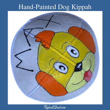 Load image into Gallery viewer, Hand-Painted Kippah with Dog Art by Toronto Artist Rachael Grad for Max