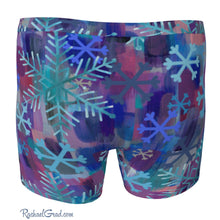 Load image into Gallery viewer, Men's Boxer Briefs with Snowflake Art by Toronto Artist Rachael Grad back view