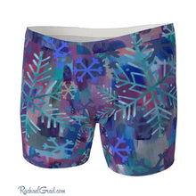 Load image into Gallery viewer, Men's Boxer Briefs with Snowflake Art by Toronto Artist Rachael Grad front view
