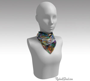 16 x 16 neck scarf or men's pocket square by artist Rachael Grad