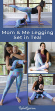 Load image into Gallery viewer, Mom and Me Matching Legging Set in Teal by Artist Rachael Grad