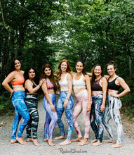 Load image into Gallery viewer, Pilates leggings by Canadian Artist Rachael Grad on group of women side view