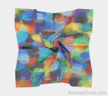 Load image into Gallery viewer, rainbow men's pocket square by artist Rachael Grad