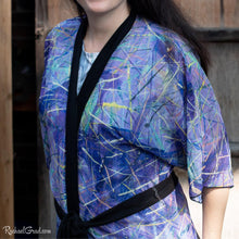 Load image into Gallery viewer, Purple Bathrobe on Toronto Artist Rachael Grad front view closeup