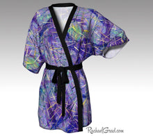 Load image into Gallery viewer,  peignoir violet art abstrait pour dames d'Artiste Rachael Grad