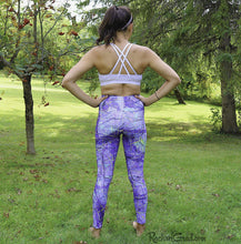 Load image into Gallery viewer, Purple Leggings Art Design by Artist Rachael Grad on Jess, back view