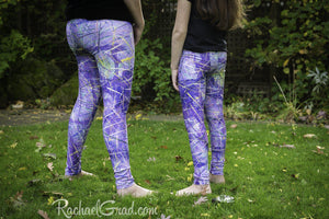 Purple Leggings Mom and Me Matching Pants by Artist Rachael Grad back view