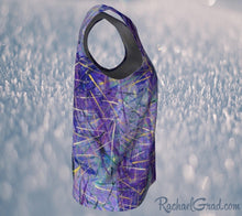 Load image into Gallery viewer, Tank Top for Women in Purple Long Length Style by Toronto Artist Rachael Grad side