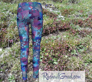 Mom and Me Matching Leggings Snowflakes by Artist Rachael Grad back