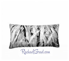 Load image into Gallery viewer, White and Black Pillow Long by Toronto Artist Rachael Grad front