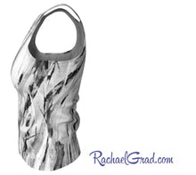 Load image into Gallery viewer, White and Black Fitted Tank Top with Art by Canadian artist Rachael Grad