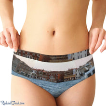 Load image into Gallery viewer, Women's Briefs Venice Giudecca Island and Vaporetto Boat by Artist Rachael Grad front on model