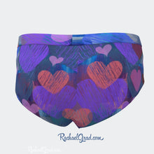 Load image into Gallery viewer, Women's cheeky underwear briefs with hearts by Artist Rachael Grad back