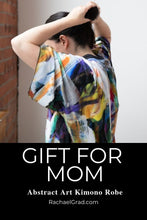 Load image into Gallery viewer, gift for mom abstract art kimono robe by artist Rachael Grad artwork mothers day gift bathrobe
