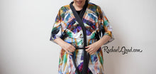 Load image into Gallery viewer, Artist Rachael Grad in Abstract Art Kimino Robe 100% Canadian made Canada