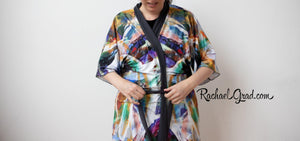 Artist Rachael Grad in Abstract Art Kimino Robe 100% Canadian made Canada