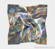 Load image into Gallery viewer, Abstract Scarf 1 Square Brushstrokes-Square Scarf-rachaelgrad-rachaelgrad artsy abstract colorful artwork multicolor