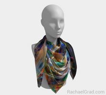 Load image into Gallery viewer, Abstract Scarf 1 Square Brushstrokes-Square Scarf-rachaelgrad-rachaelgrad artsy abstract colorful artwork multicolor