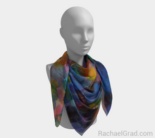 Load image into Gallery viewer, Dot Series 1 Blues Square Scarf-Square Scarf-rachaelgrad-rachaelgrad artsy abstract colorful artwork multicolor