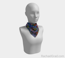 Load image into Gallery viewer, Dot Series 1 Blues Square Scarf-Square Scarf-rachaelgrad-rachaelgrad artsy abstract colorful artwork multicolor