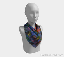 Load image into Gallery viewer, Dot Series 1 Blues Square Scarf-Square Scarf-rachaelgrad-rachaelgrad artsy abstract colorful artwork multicolor