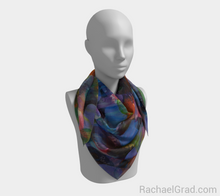 Load image into Gallery viewer, Dot Series 1 Blues Square Scarf-Square Scarf-rachaelgrad-rachaelgrad artsy abstract colorful artwork multicolor