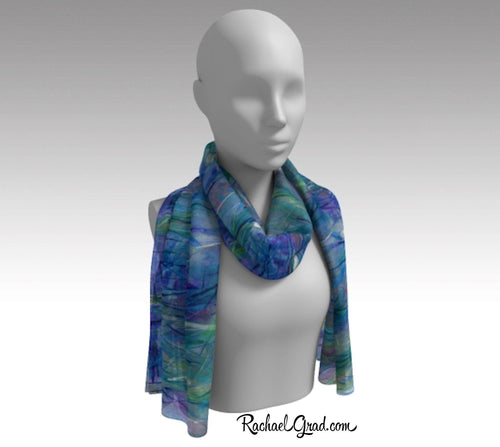Purple Scarf, Colorful Scarves for Women, Violet Lady's Scarf, Holiday Gift Scarf by Toronto Artist Rachael Grad