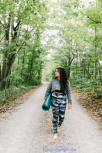 Load image into Gallery viewer, black and white women's yoga leggings by Canadian Artist Rachael Grad
