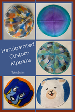 Load image into Gallery viewer, custom yarmulkes hand painted by Toronto Artist Rachael Grad