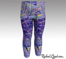 Load image into Gallery viewer, Holiday gift for Babies, Purple Baby Leggings Shower Gift, Newborn Girl Coming Home Outfit by Toronto Artist Rachael Grad