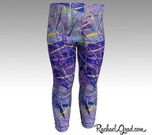 Load image into Gallery viewer, Purple Abstract Art Baby Leggings by Toronto Artist Rachael Grad