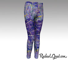 Load image into Gallery viewer, Holiday gift for Mom, Mommy and Me Matching Purple Leggings, Mom and Daughter Outfit by Artist Rachael Grad