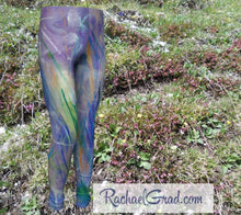 Load image into Gallery viewer, maia kids leggings in blue by toronto artist rachael grad front view 