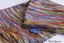Load image into Gallery viewer, Fabric and Label Closeup on Line Abstract Art Pillow Case by Artist Rachael Grad