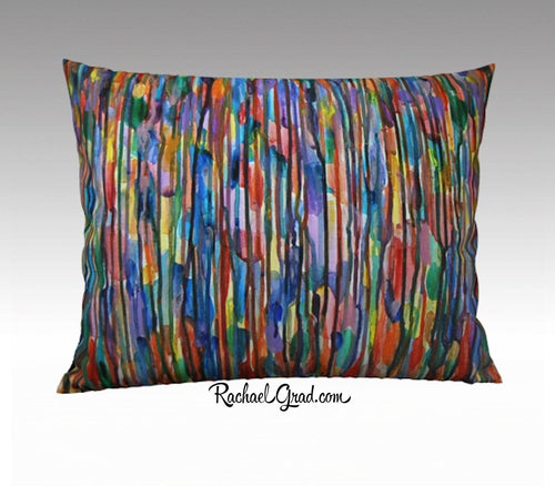 Striped Pillowcase, Multicolor Lines Bright Colours 26
