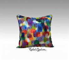 Load image into Gallery viewer, Abstract Art Pillowcase by Toronto Artist Rachael Grad Dot Series Pillow Purples Yellows Blues 7-18" x 18" Pillow Case