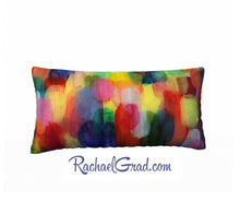 Load image into Gallery viewer, pillowcase with abstract red and yellow art by artist Rachael Grad