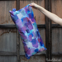 Load image into Gallery viewer,  purple pillow 24" x 12" by Toronto Artist Rachael Grad