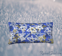 Load image into Gallery viewer, 24 x 12 Pillowcase with White Stars Art by Toronto Artist Rachael Grad